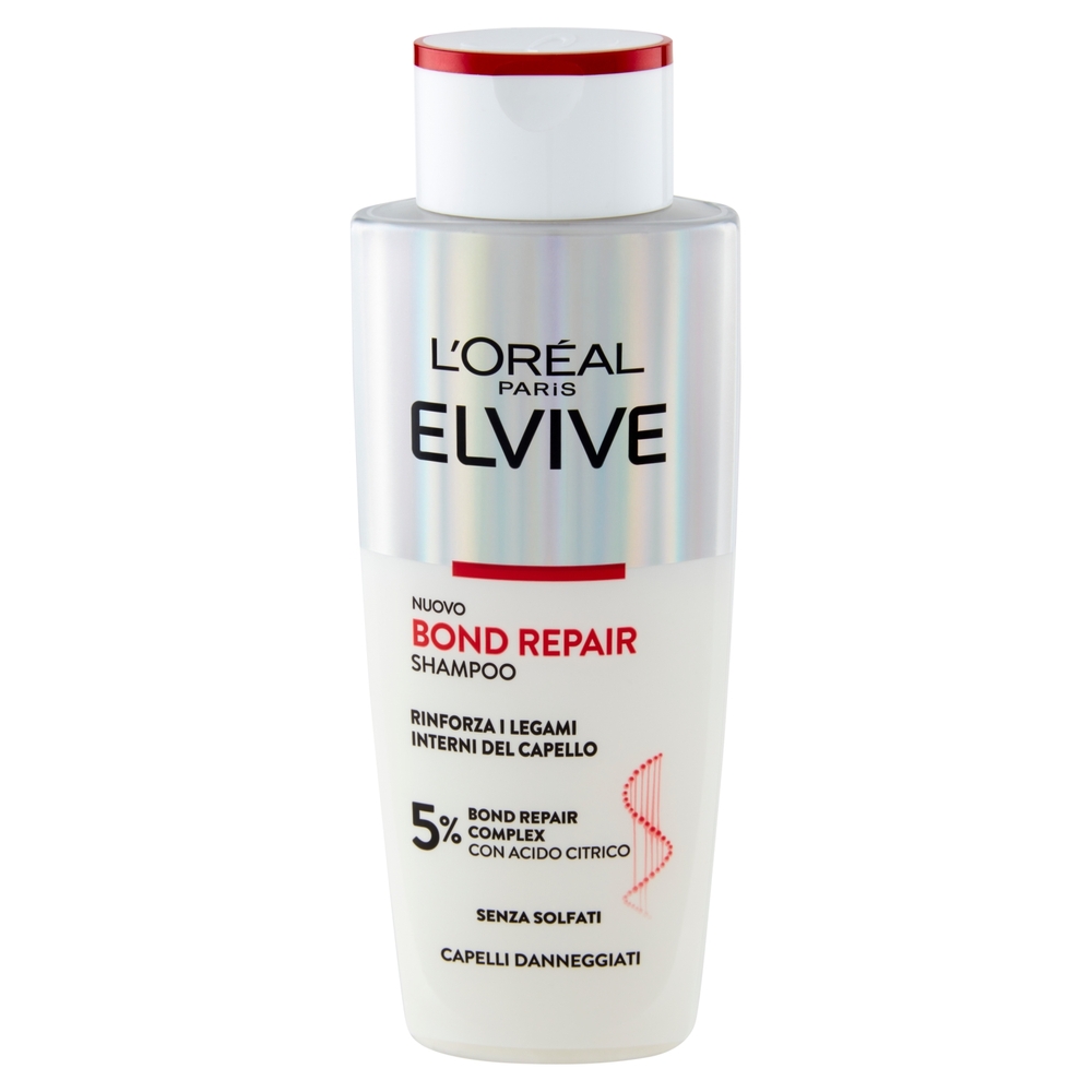 L'Oréal Paris Elvive Bond Repair Shampoo Con Acido Citrico Per Capelli Danneggiati, 200 ml